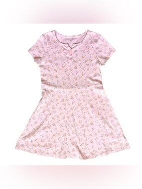 Art Class 10/12 Large Girls pink cotton stretch floral dress